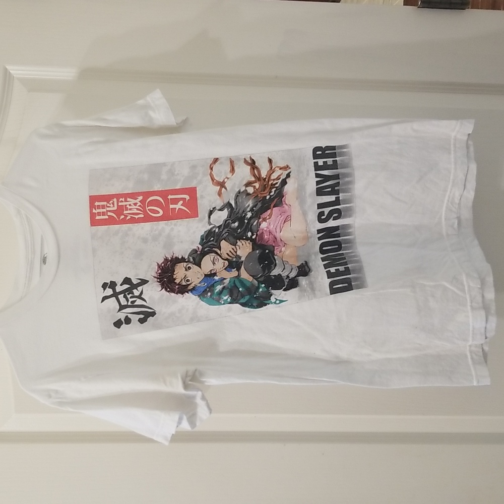 Demon Slayer White Graphic T-Shirt Size M